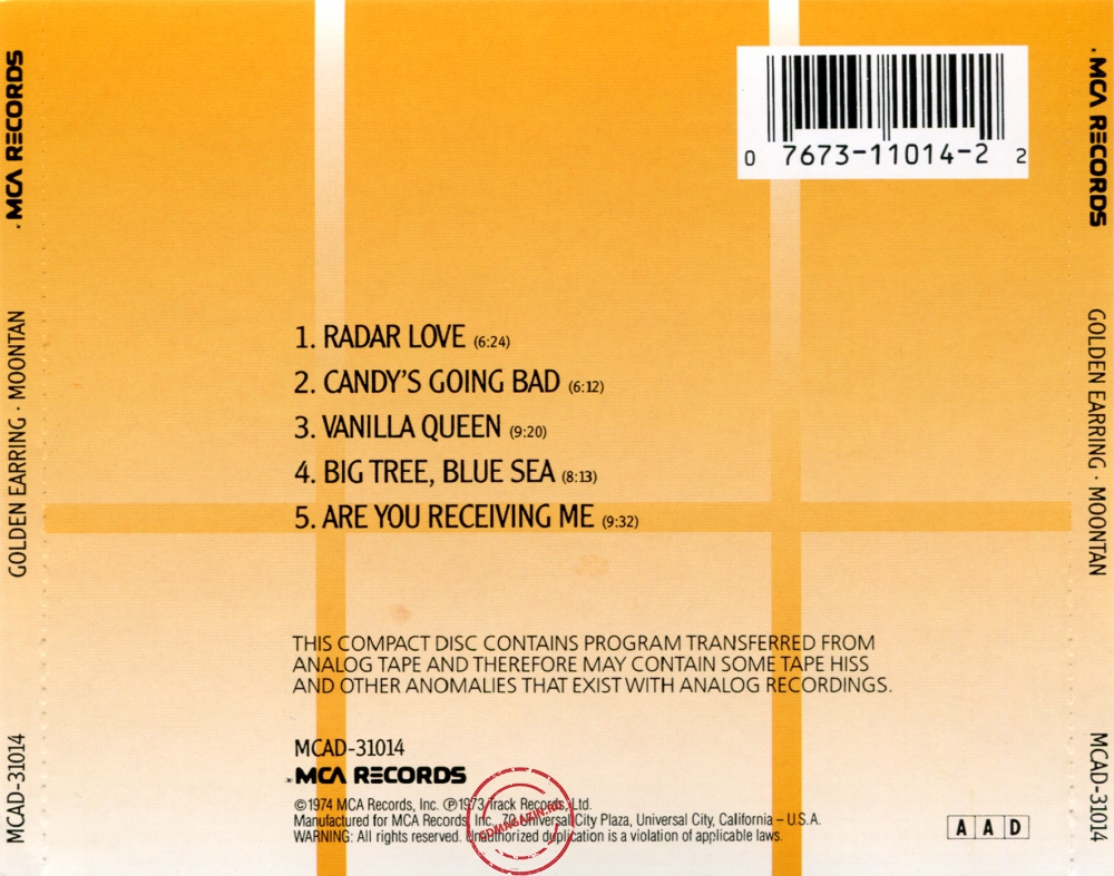 Audio CD: Golden Earring (1973) Moontan Audio CD: Golden Earring (1973) Moontan