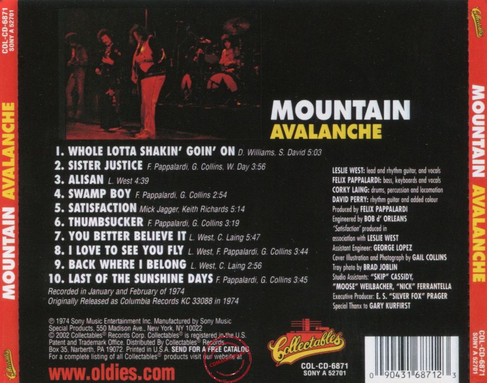 Audio CD: Mountain (1974) Avalanche Audio CD: Mountain (1974) Avalanche