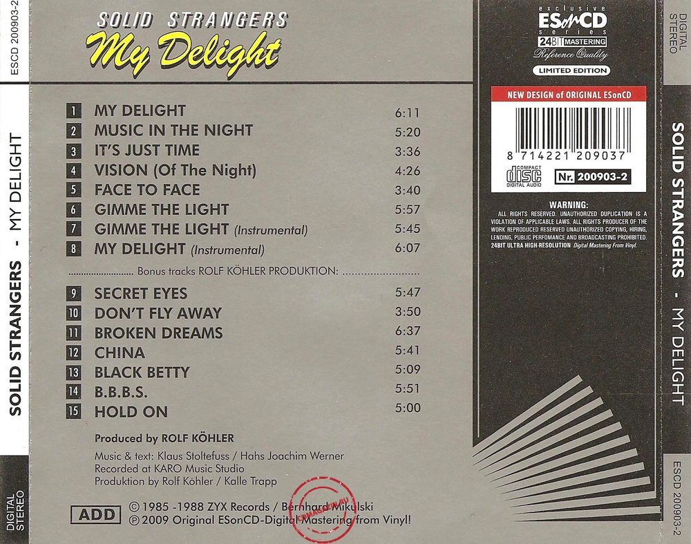 Audio CD: Solid Strangers (2009) My Delight