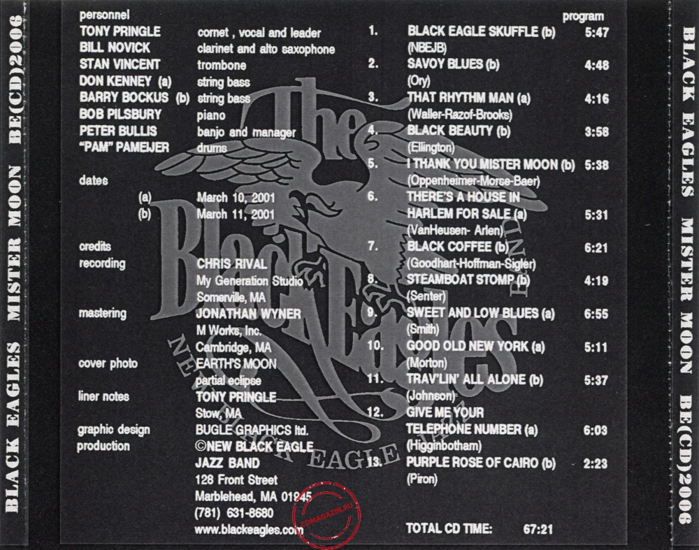 Audio CD: New Black Eagle Jazz Band (2001) Mister Moon