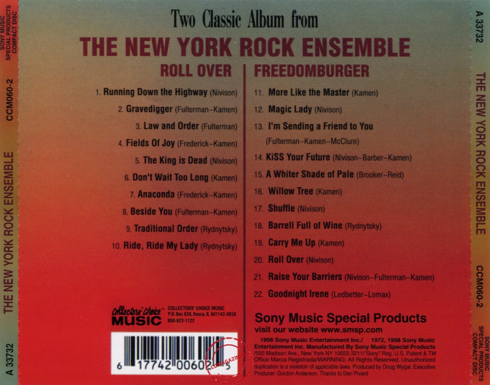 Audio CD: New York Rock Ensemble (1971) Roll Over + Freedomburger Audio CD: New York Rock Ensemble (1971) Roll Over + Freedomburger