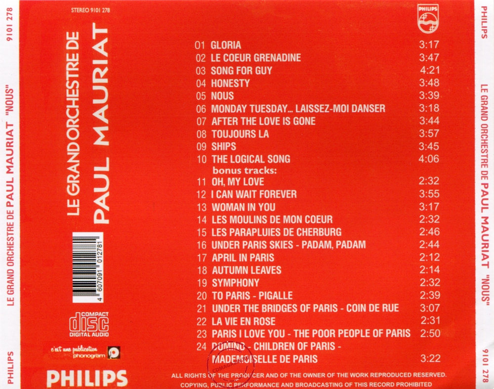 Audio CD: Paul Mauriat (1979) Nous Audio CD: Paul Mauriat (1979) Nous