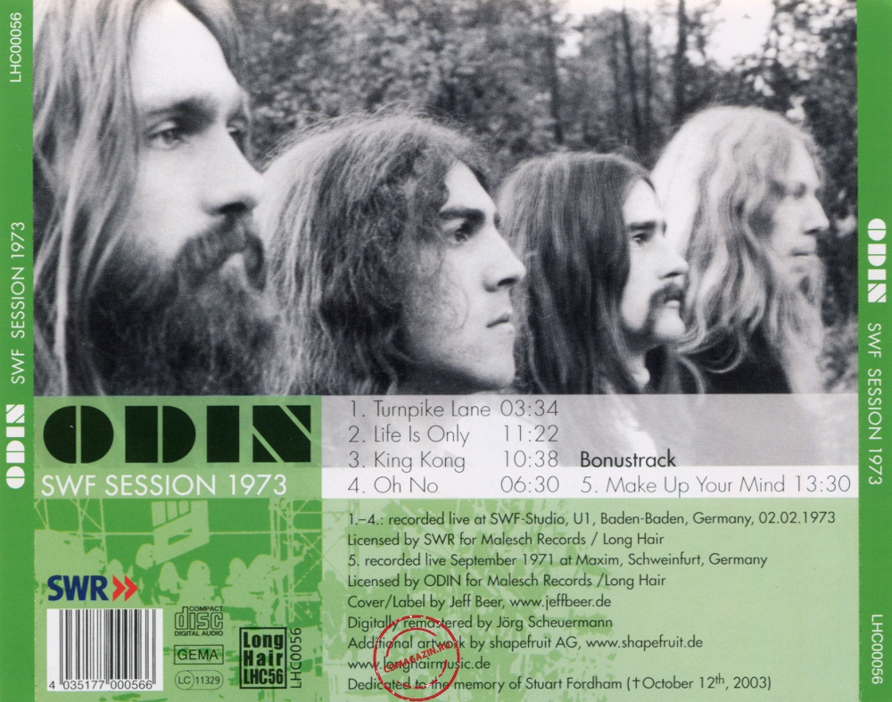 Audio CD: Odin (3) (1973) SWF Session 1973