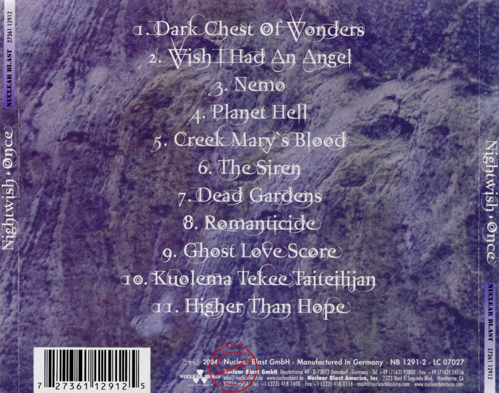 Audio CD: Nightwish (2004) Once Audio CD: Nightwish (2004) Once