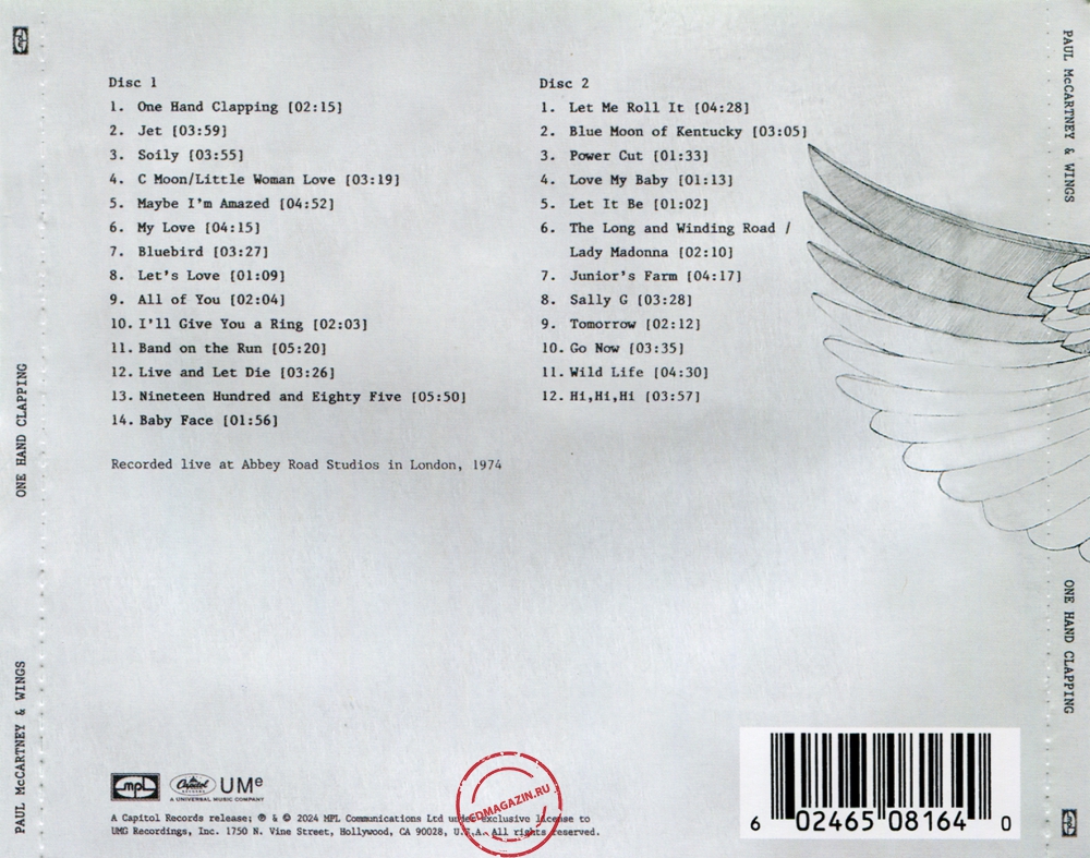 Audio CD: Paul McCartney (2024) One Hand Clapping Audio CD: Paul McCartney (2024) One Hand Clapping