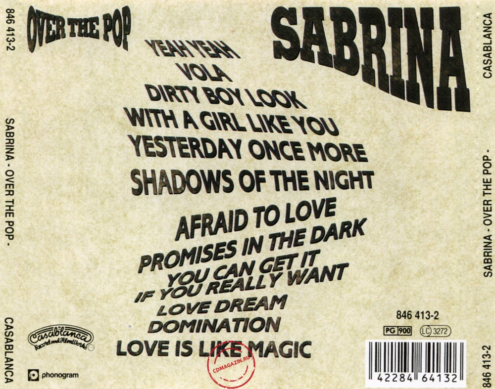 Audio CD: Sabrina (1991) Over The Pop