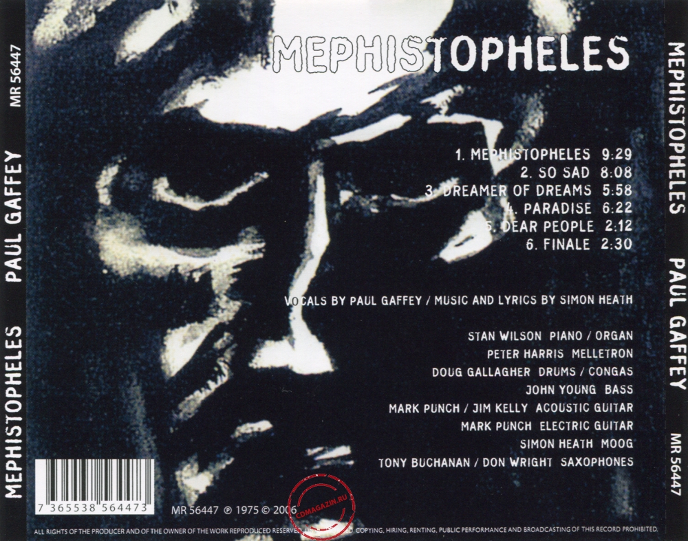 Audio CD: Paul Gaffey (1974) Mephistopheles