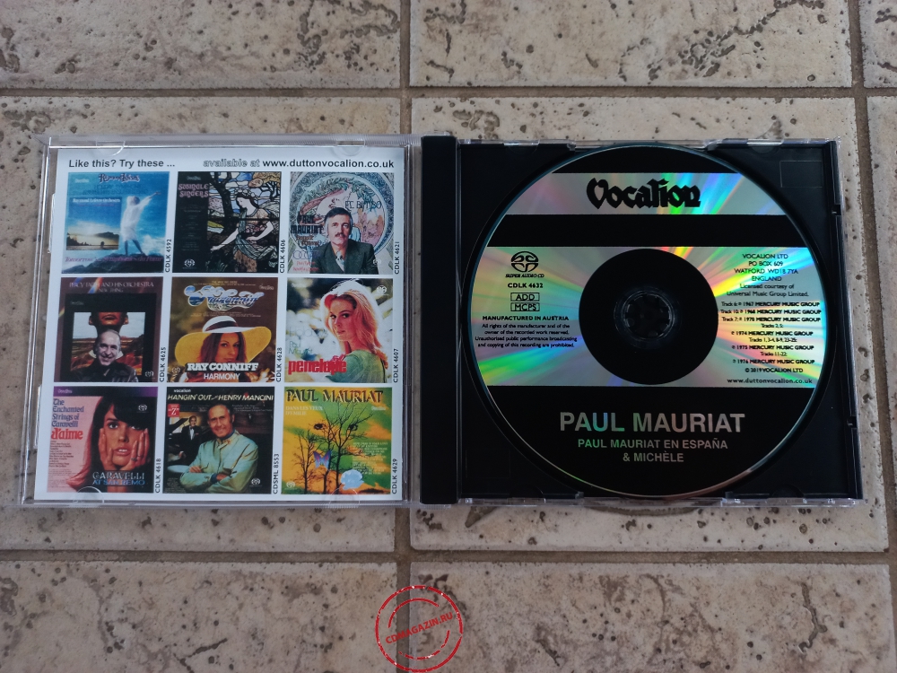 Audio CD: Paul Mauriat (1975) Paul Mauriat En Espana + Michele Audio CD: Paul Mauriat (1975) Paul Mauriat En Espana + Michele