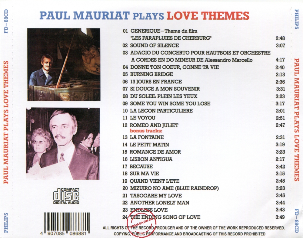 Audio CD: Paul Mauriat (1971) Plays Love Themes Audio CD: Paul Mauriat (1971) Plays Love Themes
