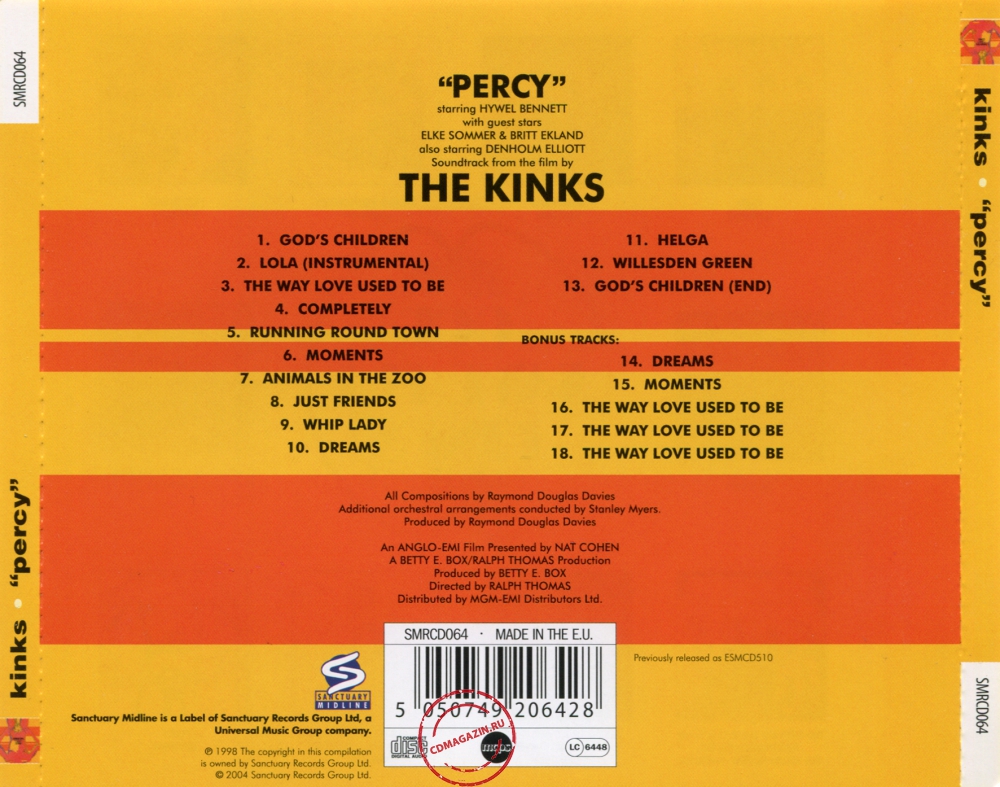 Audio CD: Kinks (1971) Percy Audio CD: Kinks (1971) Percy