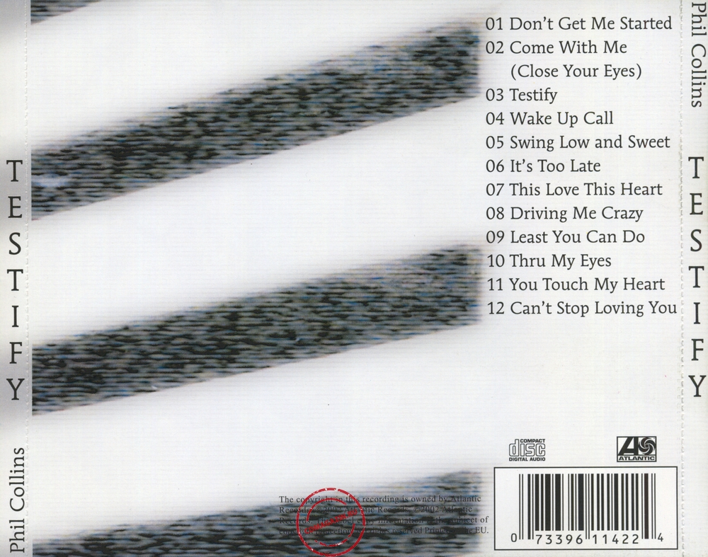 Audio CD: Phil Collins (2002) Testify