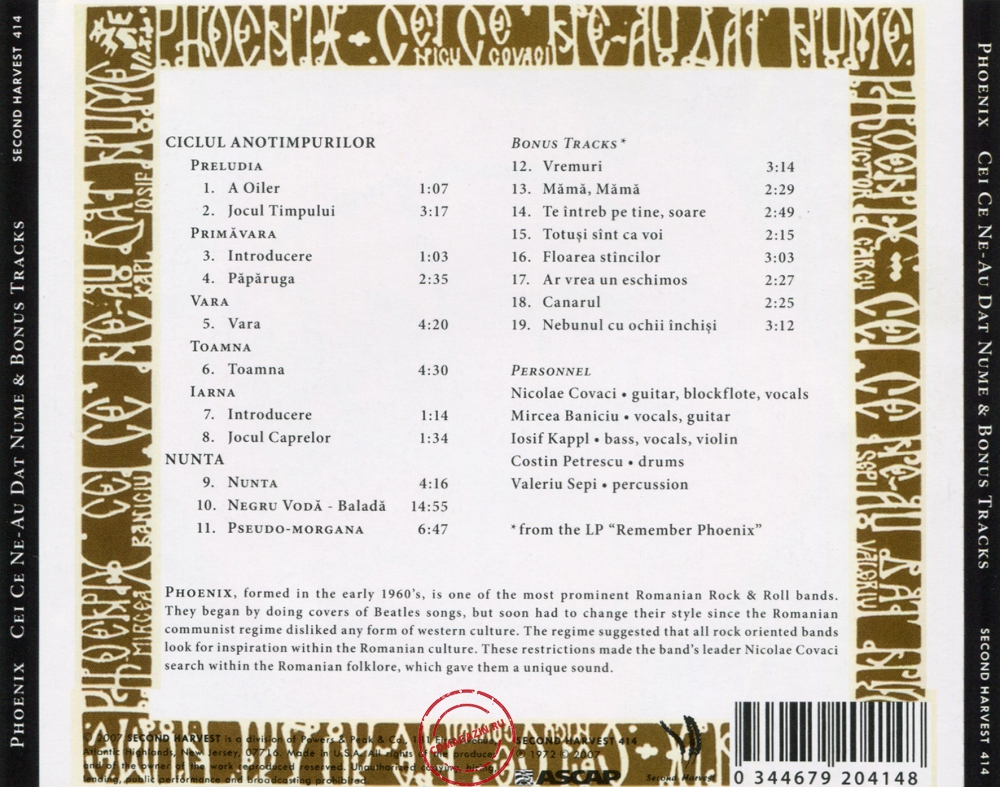 Audio CD: Phoenix (23) (1972) Cei Ce Ne-Au Dat Nume Audio CD: Phoenix (23) (1972) Cei Ce Ne-Au Dat Nume