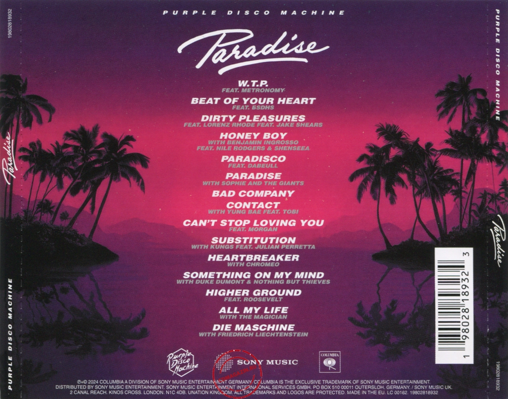 Audio CD: Purple Disco Machine (2024) Paradise Audio CD: Purple Disco Machine (2024) Paradise