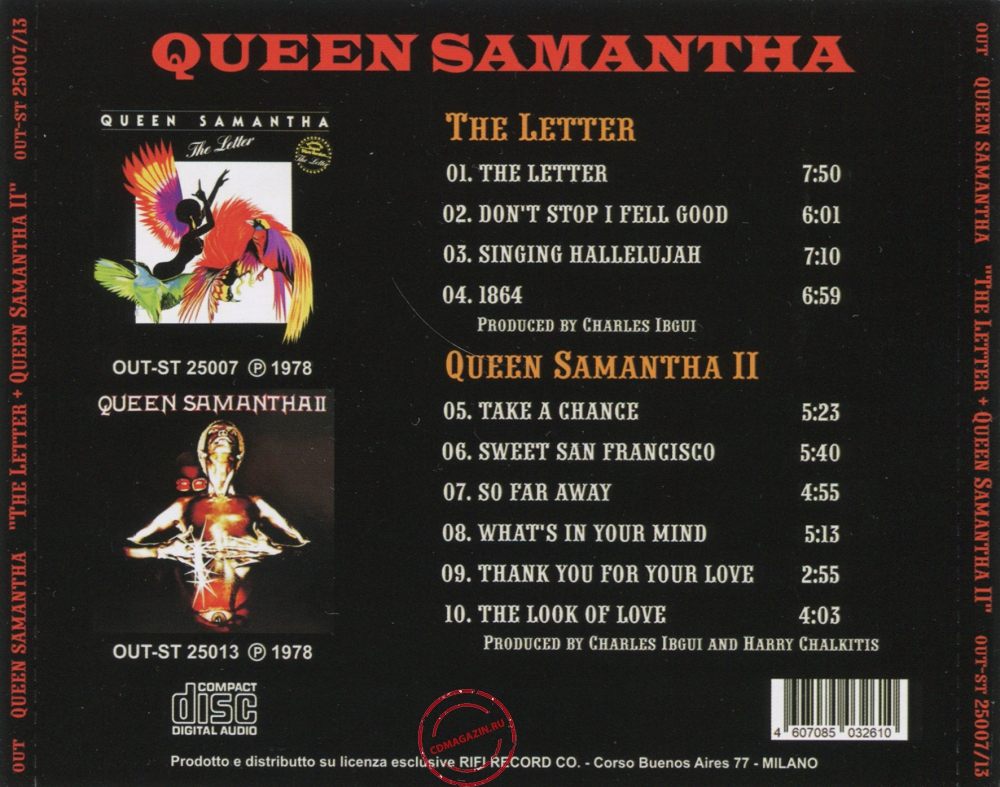 Audio CD: Queen Samantha (1978) The Letter + Queen Samantha Audio CD: Queen Samantha (1978) The Letter + Queen Samantha