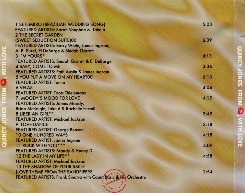 Audio CD: Quincy Jones (1999) From Q, With Love Audio CD: Quincy Jones (1999) From Q, With Love