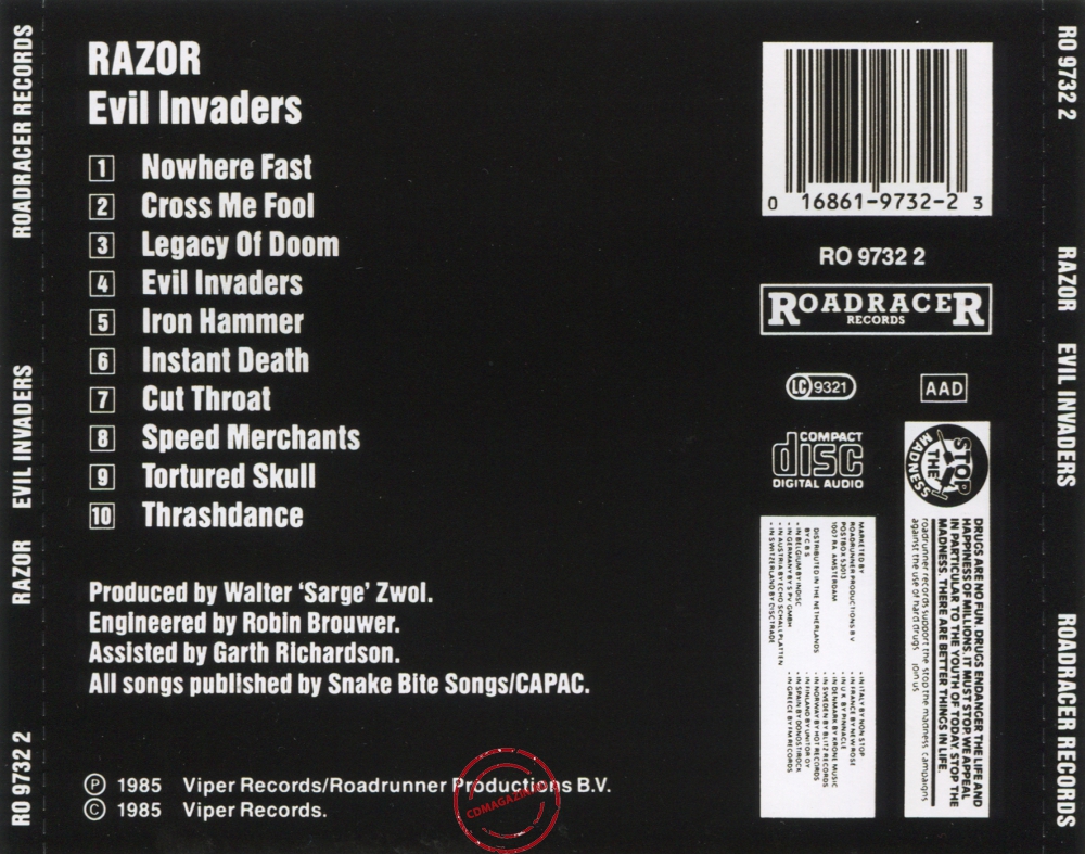 Audio CD: Razor (2) (1985) Evil Invaders Audio CD: Razor (2) (1985) Evil Invaders