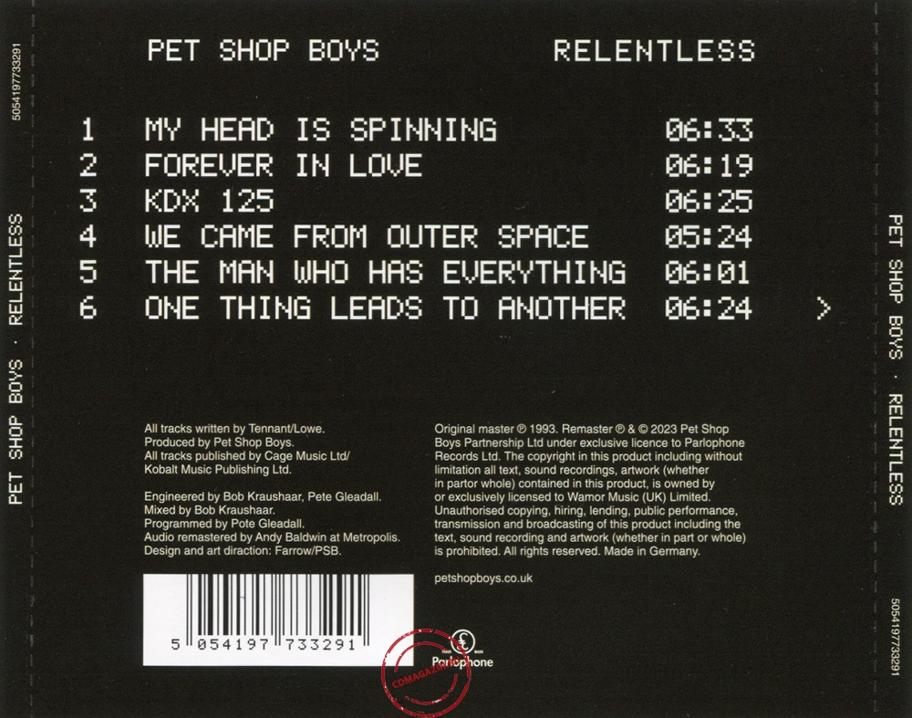 Audio CD: Pet Shop Boys (2023) Relentless