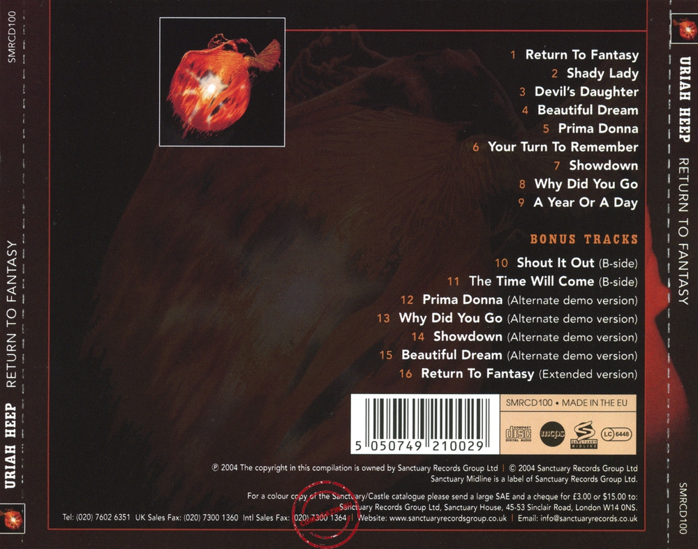 Audio CD: Uriah Heep (1975) Return To Fantasy Audio CD: Uriah Heep (1975) Return To Fantasy