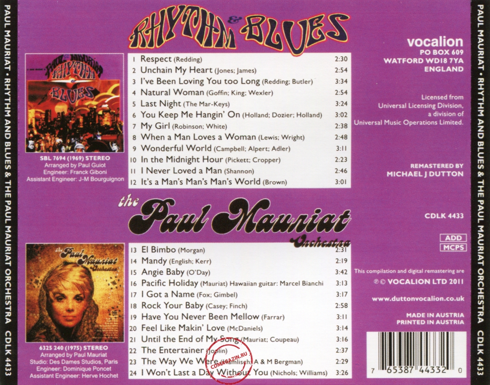 Audio CD: Paul Mauriat (1969) Rhythm And Blues + The Paul Mauriat Orchestra