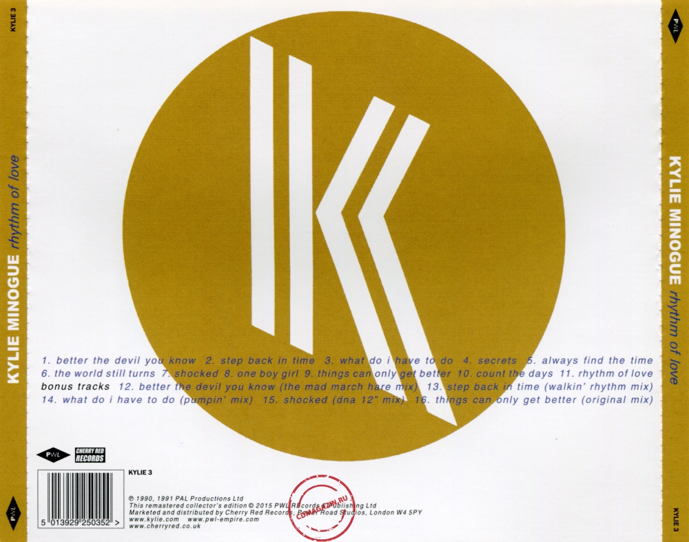 Audio CD: Kylie Minogue (1990) Rhythm Of Love Audio CD: Kylie Minogue (1990) Rhythm Of Love