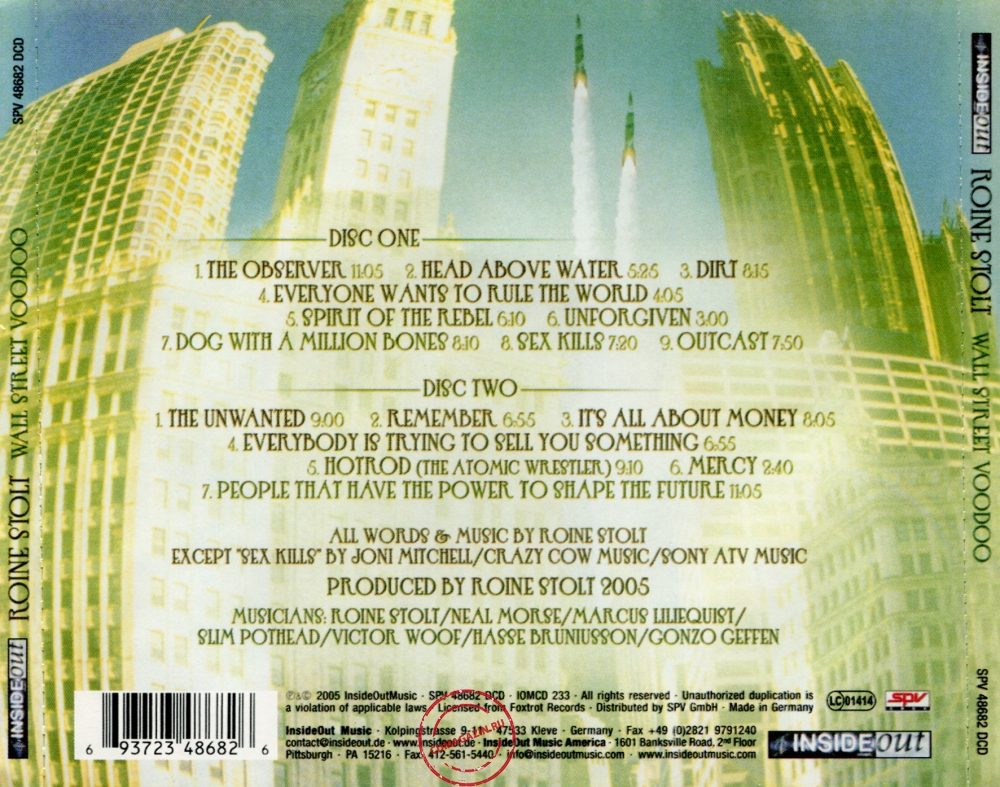 Audio CD: Roine Stolt (2005) Wall Street Voodoo Audio CD: Roine Stolt (2005) Wall Street Voodoo