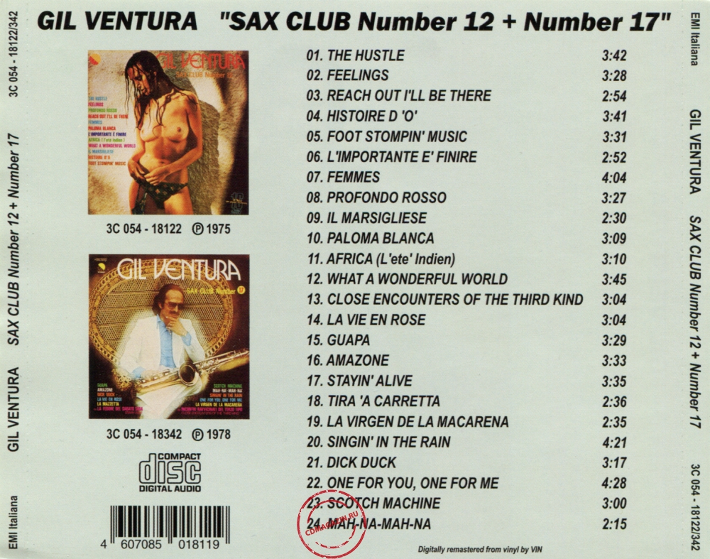 Audio CD: Gil Ventura (1975) Sax Club Number 12 + Sax Club Number 17
