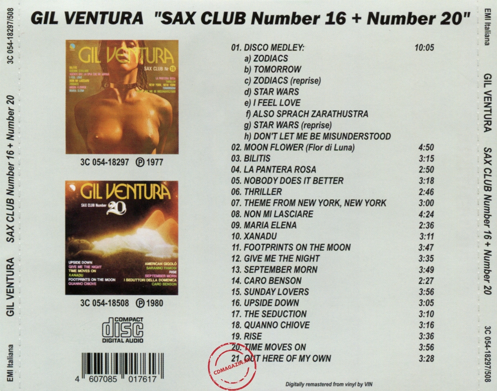 Audio CD: Gil Ventura (1977) Sax Club Number 16 + Sax Club Number 20