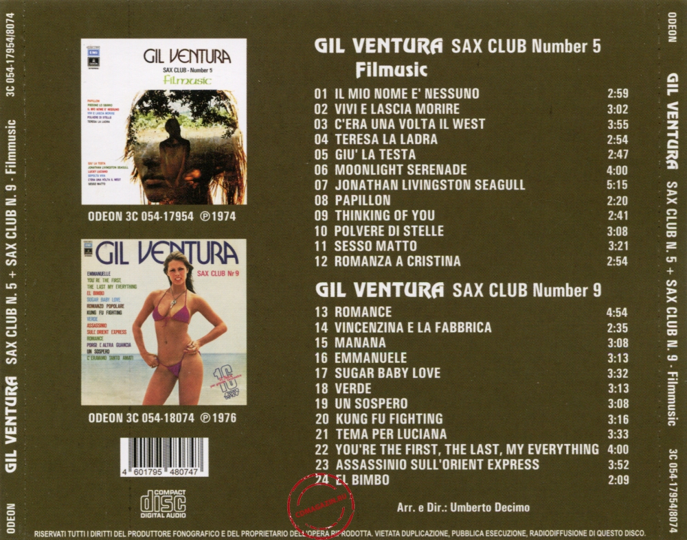 Audio CD: Gil Ventura (1974) Sax Club Number 5 + Sax Club Number 9 Audio CD: Gil Ventura (1974) Sax Club Number 5 + Sax Club Number 9