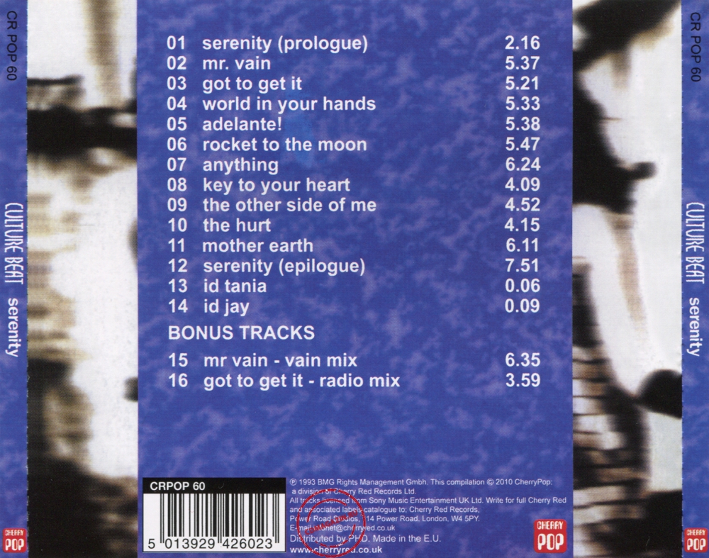 Audio CD: Culture Beat (1993) Serenity Audio CD: Culture Beat (1993) Serenity