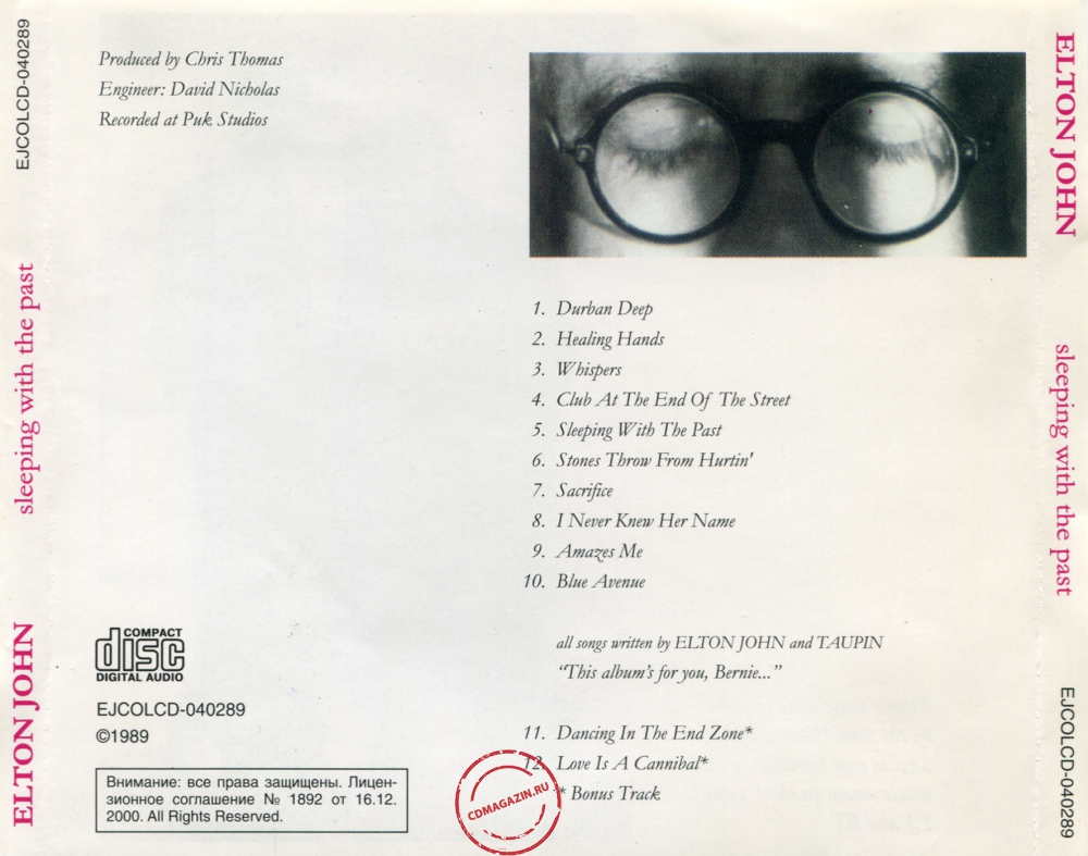 Audio CD: Elton John (1989) Sleeping With The Past Audio CD: Elton John (1989) Sleeping With The Past