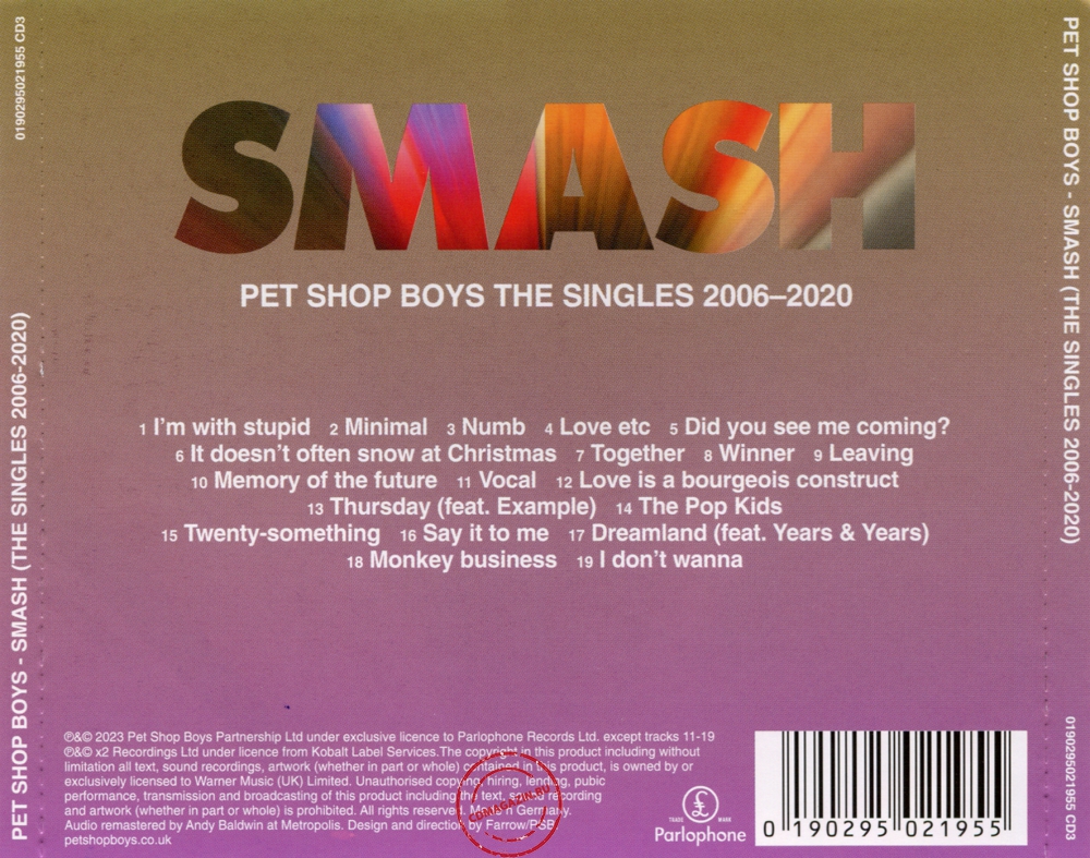 Audio CD: Pet Shop Boys (2023) Smash (The Singles 2006-2020)