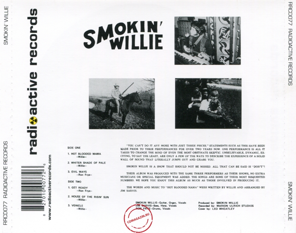 Audio CD: Smokin' Willie (1973) Smokin' Willie