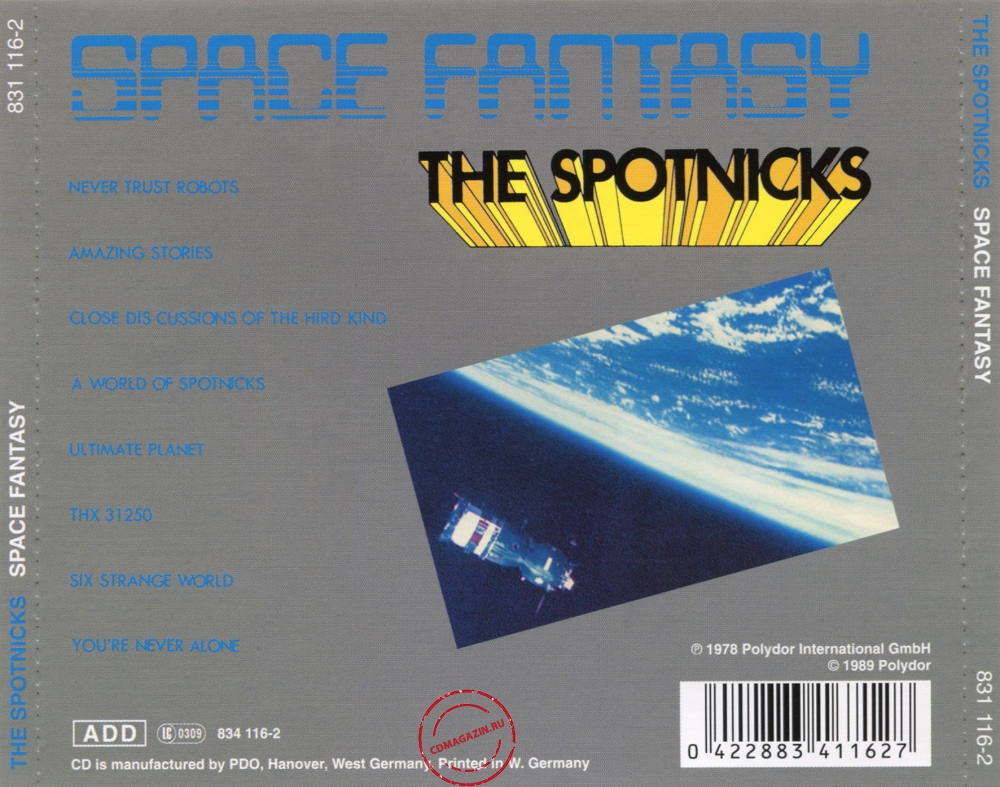 Audio CD: Spotnicks (1978) Space Fantasy Audio CD: Spotnicks (1978) Space Fantasy