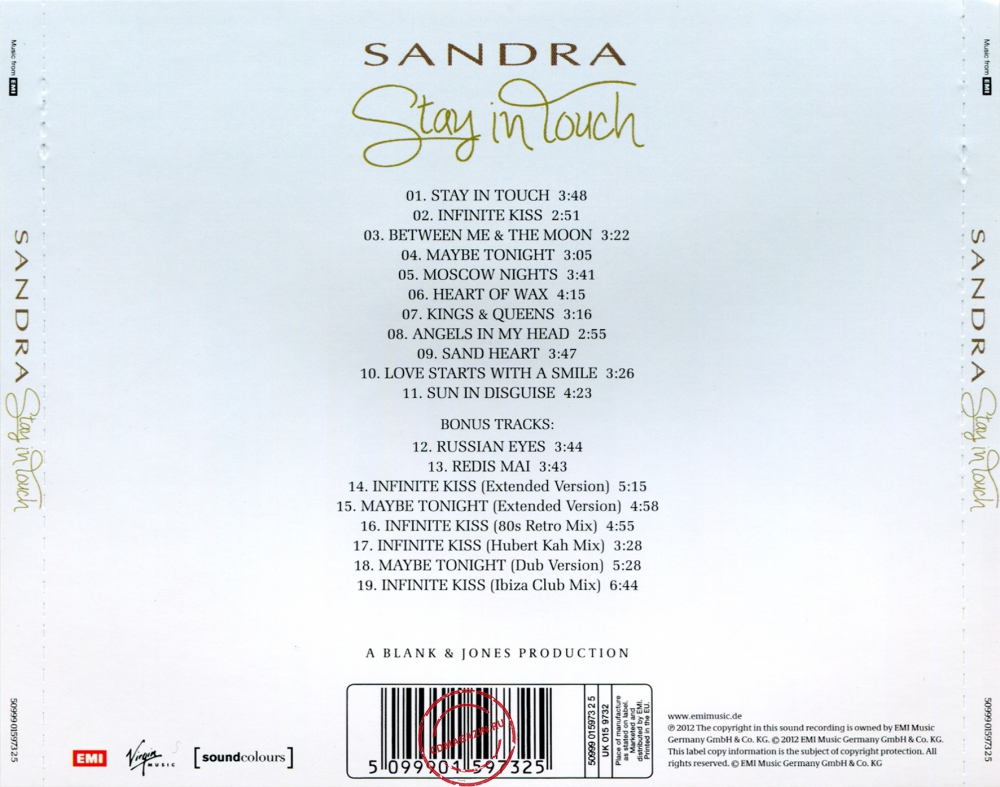 Audio CD: Sandra (2012) Stay In Touch Audio CD: Sandra (2012) Stay In Touch