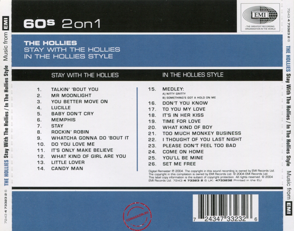 Audio CD: Hollies (1964) Stay With The Hollies + In The Hollies Style Audio CD: Hollies (1964) Stay With The Hollies + In The Hollies Style
