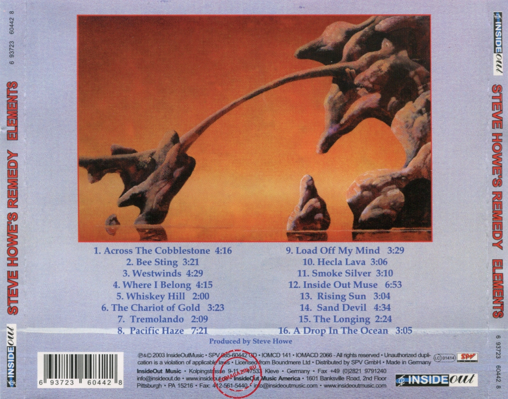 Audio CD: Steve Howe's Remedy (2003) Elements