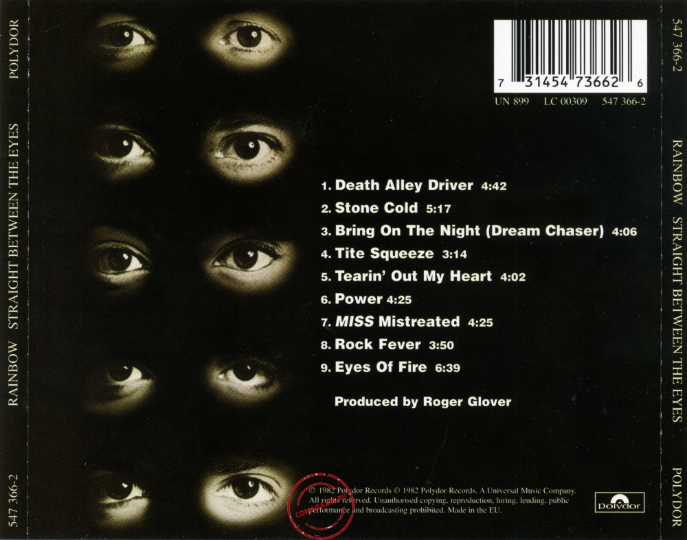 Audio CD: Rainbow (1982) Straight Between The Eyes