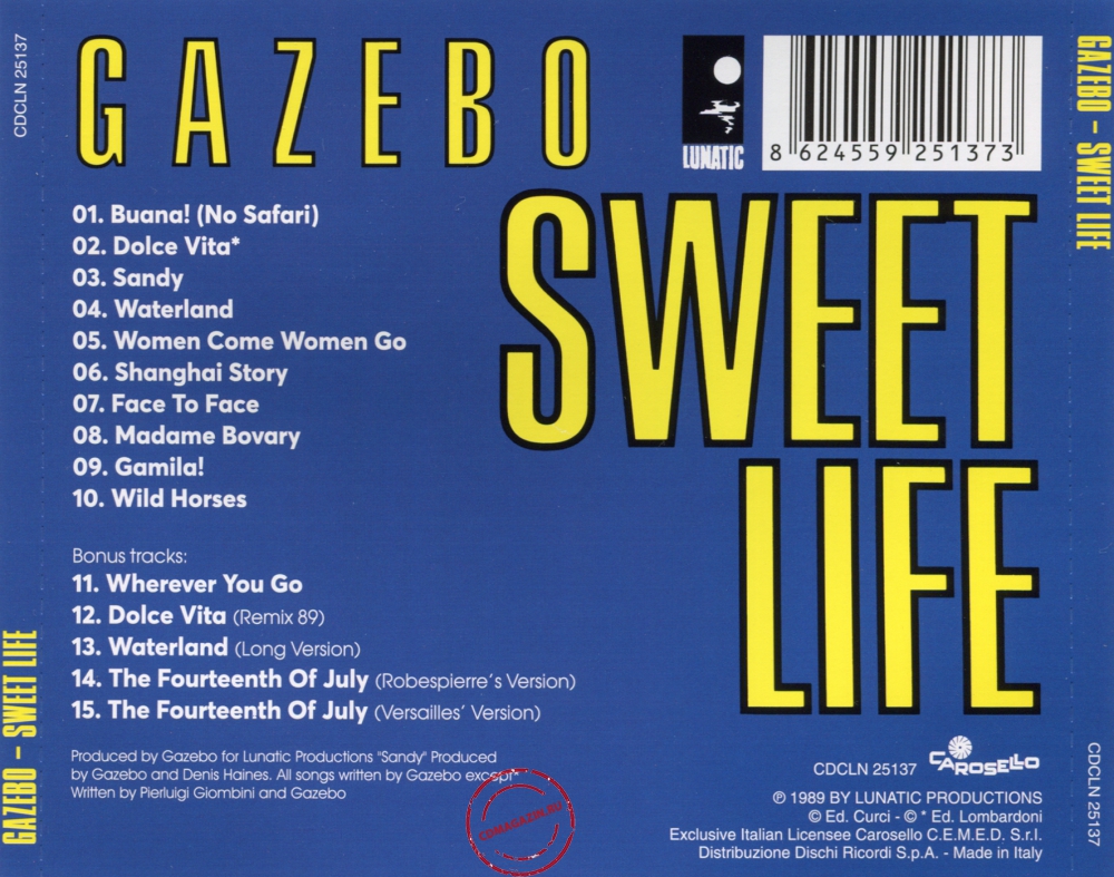Audio CD: Gazebo (1989) Sweet Life