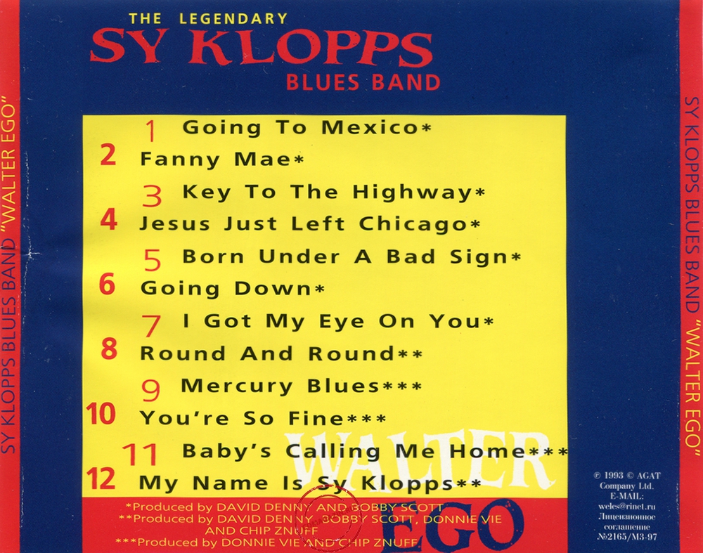 Audio CD: Sy Klopps Blues Band (1993) Walter Ego