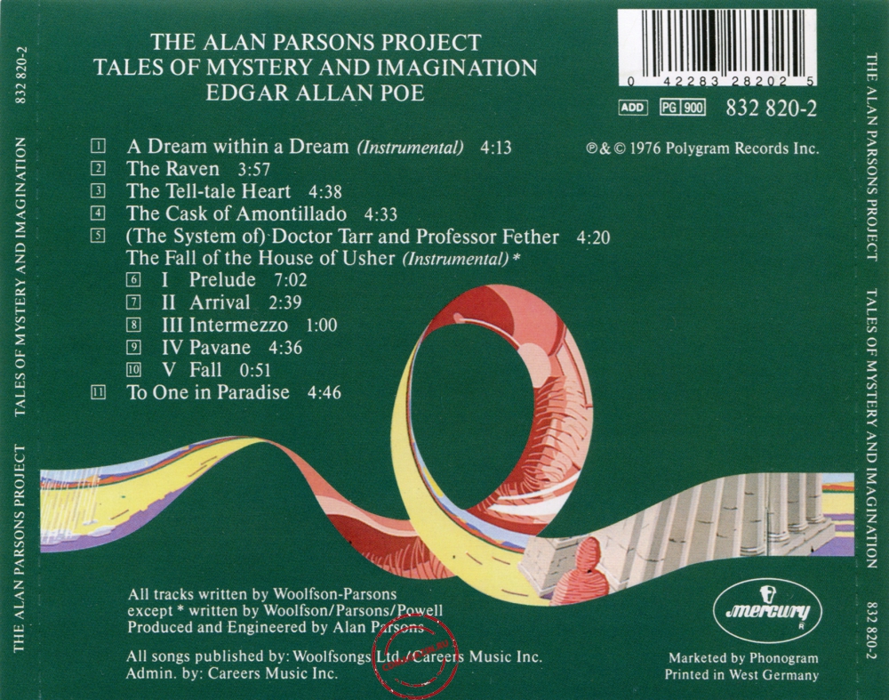 Audio CD: Alan Parsons Project (1976) Tales Of Mystery And Imagination Audio CD: Alan Parsons Project (1976) Tales Of Mystery And Imagination