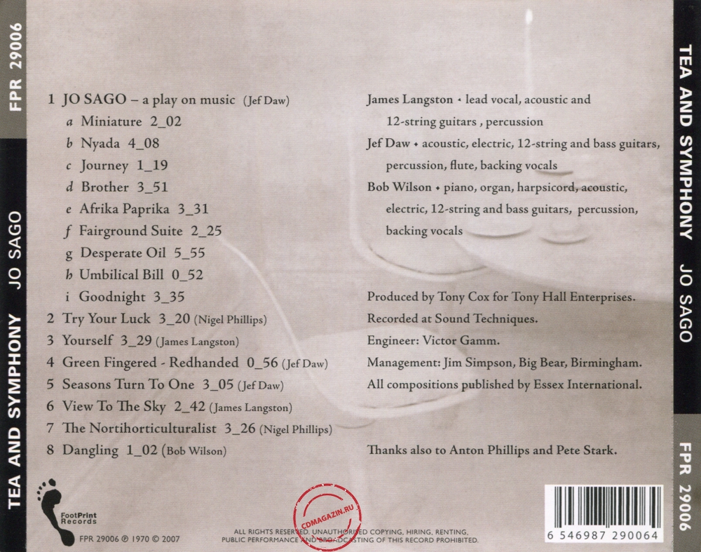 Audio CD: Tea And Symphony (1970) Jo Sago