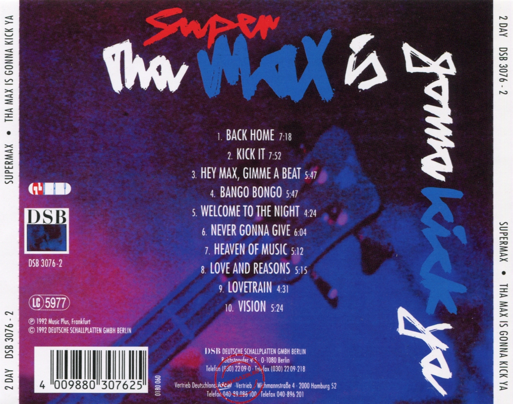 Audio CD: Supermax (1992) Tha Max Is Gonna Kick Ya Audio CD: Supermax (1992) Tha Max Is Gonna Kick Ya