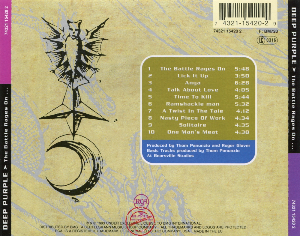 Audio CD: Deep Purple (1993) The Battle Rages On... Audio CD: Deep Purple (1993) The Battle Rages On...