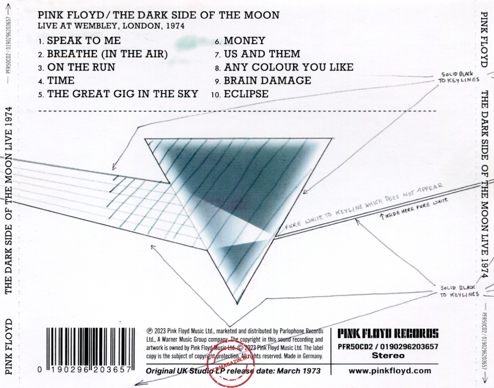 Audio CD: Pink Floyd (1974) The Dark Side Of The Moon Live At Wembley