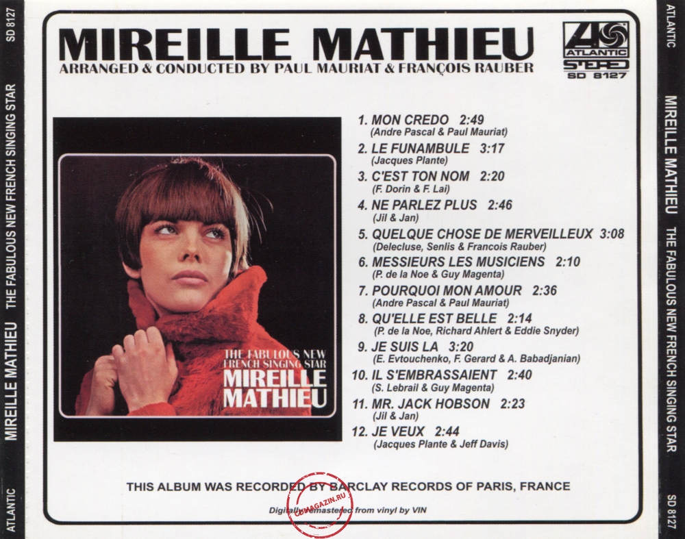 Audio CD: Mireille Mathieu (1966) The Fabulous New French Singing Star