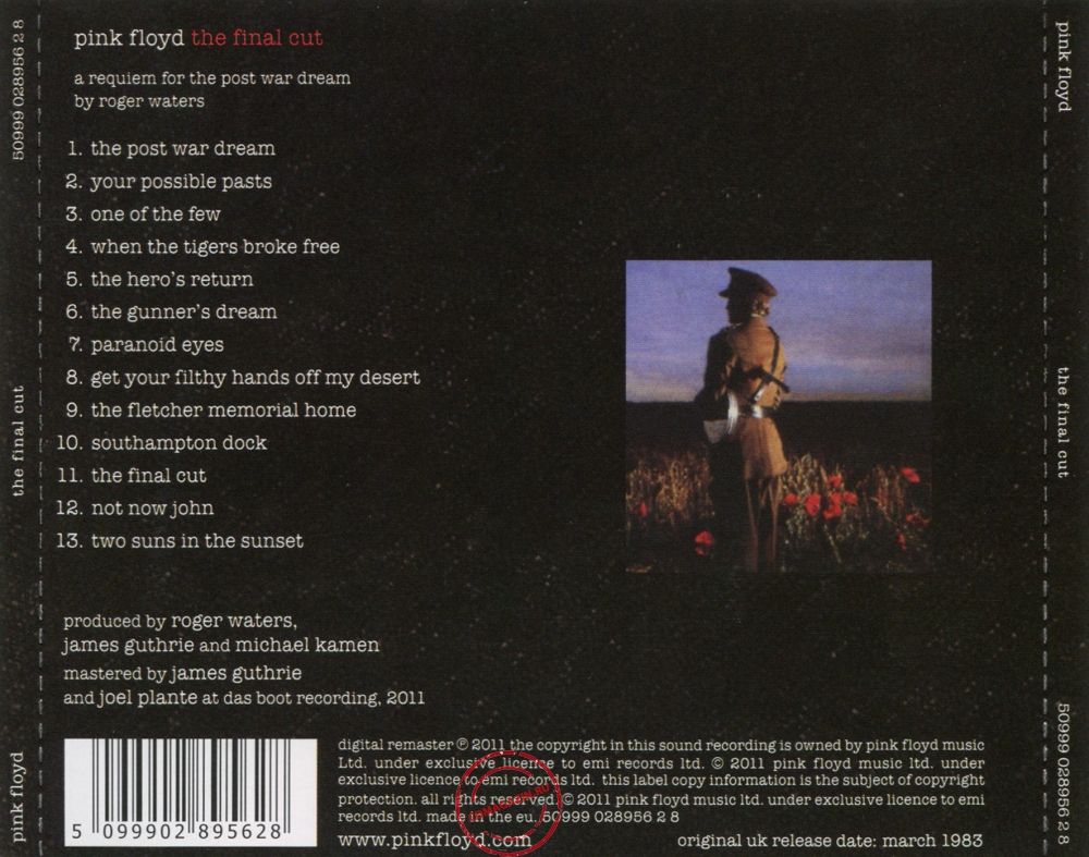 Audio CD: Pink Floyd (1983) The Final Cut Audio CD: Pink Floyd (1983) The Final Cut
