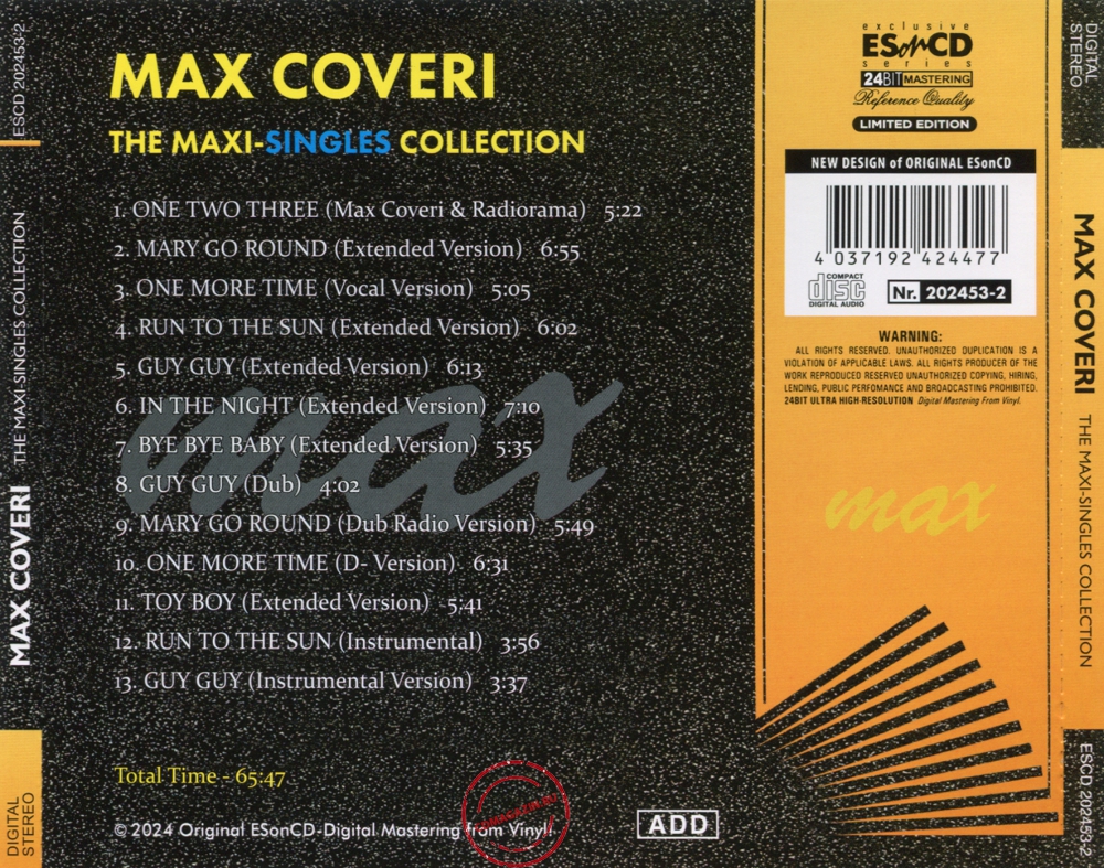 Audio CD: Max Coveri (2024) The Maxi-Singles Collection Audio CD: Max Coveri (2024) The Maxi-Singles Collection