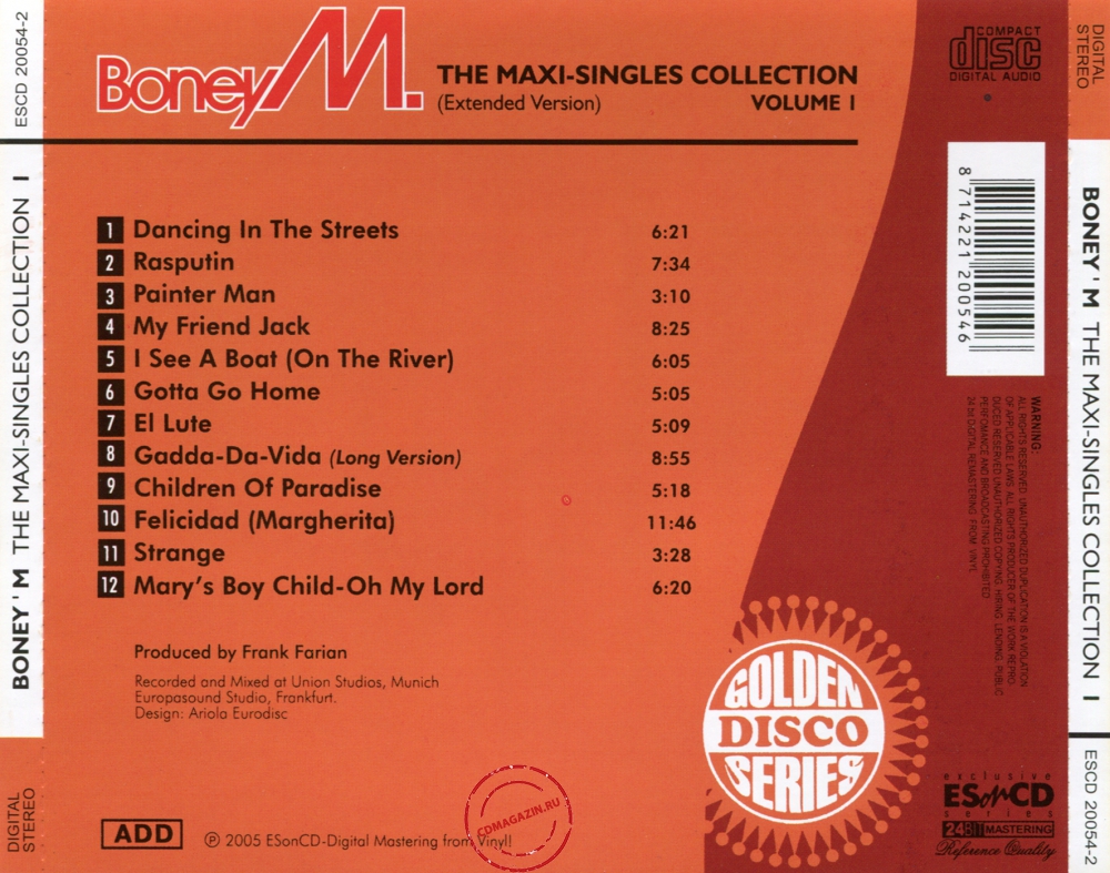 Audio CD: Boney M (2005) The Maxi-Singles Collection 1