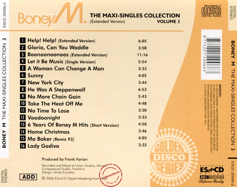 Audio CD: Boney M (2006) The Maxi-Singles Collection 3