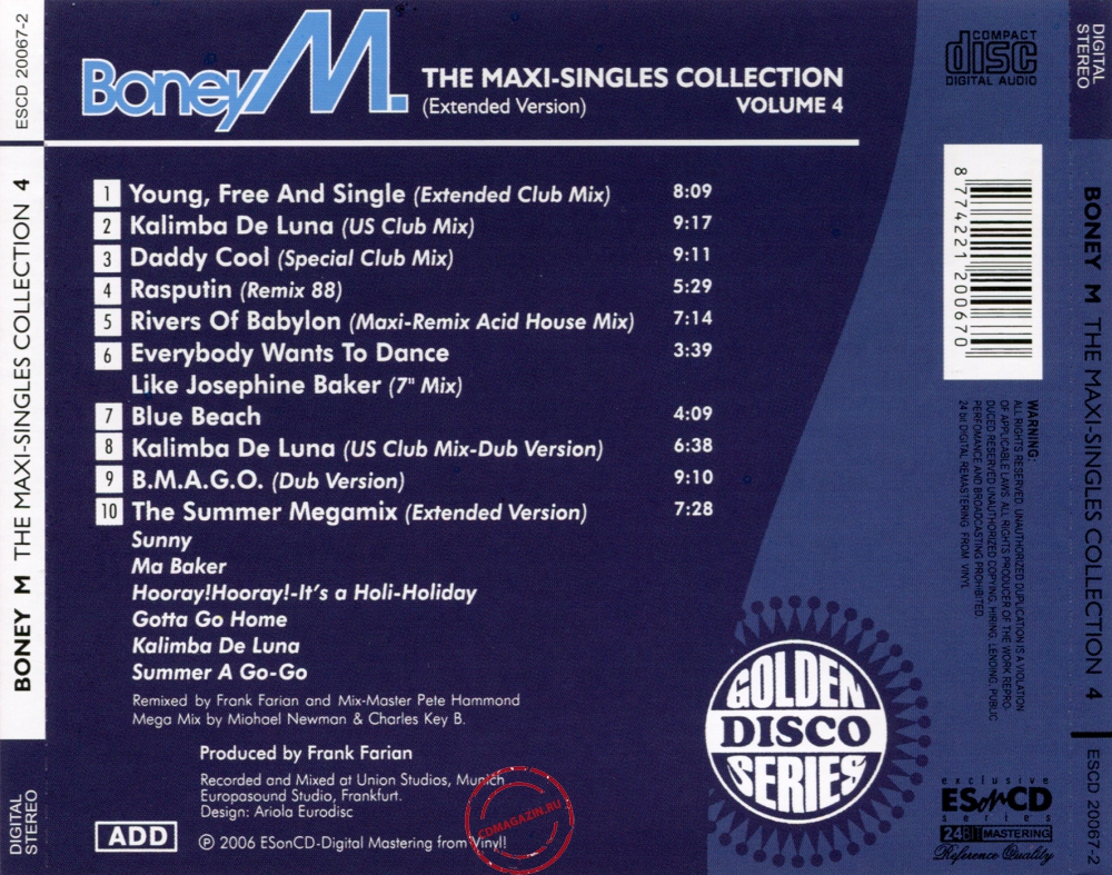 Audio CD: Boney M (2006) The Maxi-Singles Collection 4